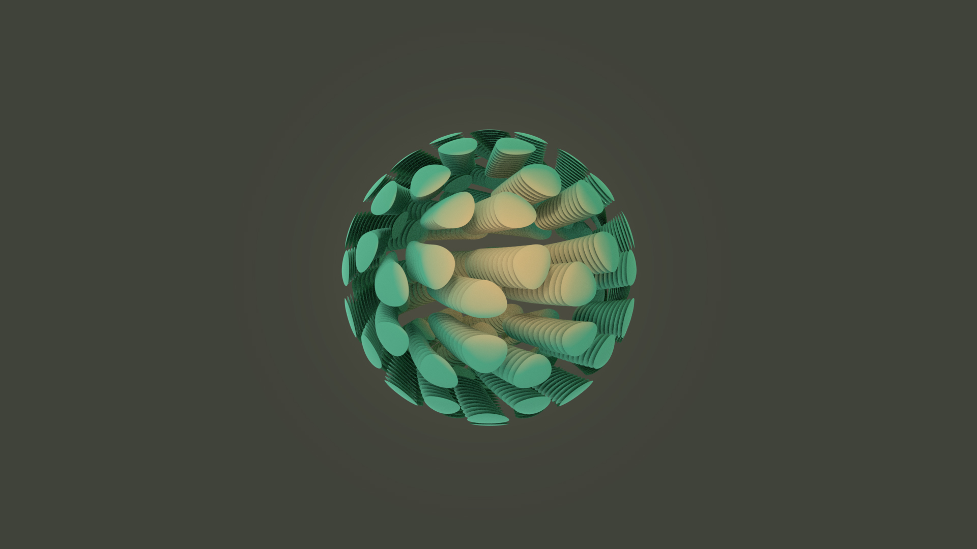 Peça abstrata em forma de esfera formada por diversas faces separadas que se repetem pelo interior.